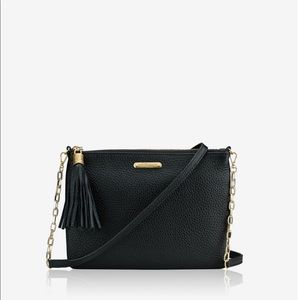 Gigi New York Black Embossed Python Crossbody EUC